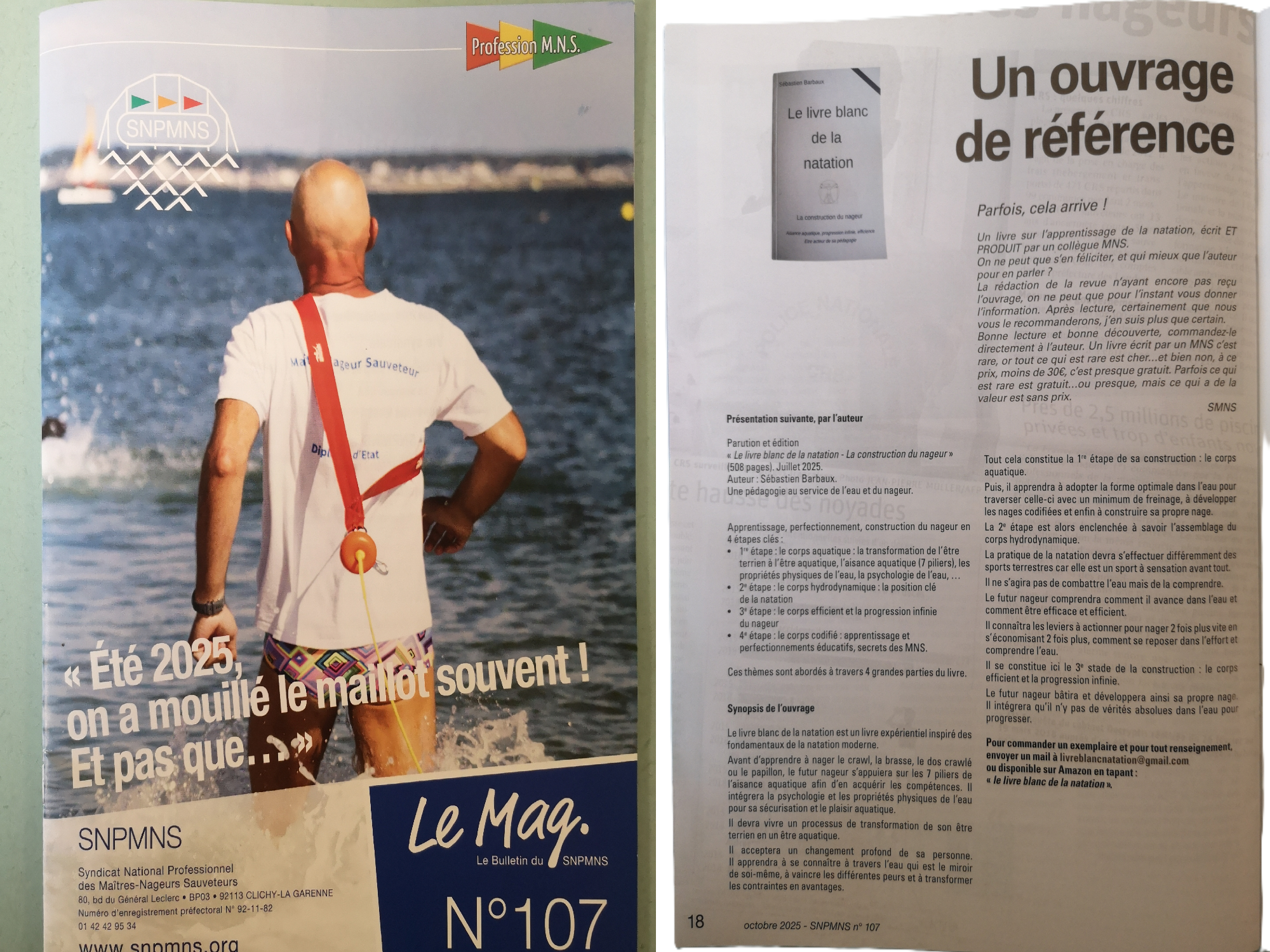 Photo qui décrit un ouvrage de référence pour apprendre à nager, se perfectionner et progression en natation en crawl, papillon, dos, brasse