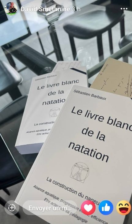 Photo d'un post de David Smétanine nageur multimédaillé olympique à l'attention du livre blanc de la natation ou apprendre à nager